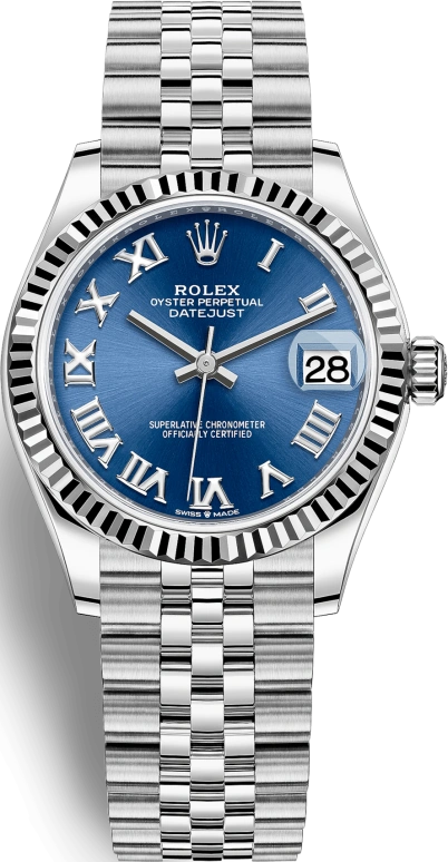 Rolex,Datejust 31 31mm,31mm,White Gold,Stainless Steel,Blue,Automatic,Day,55hours,278274,278274-0034