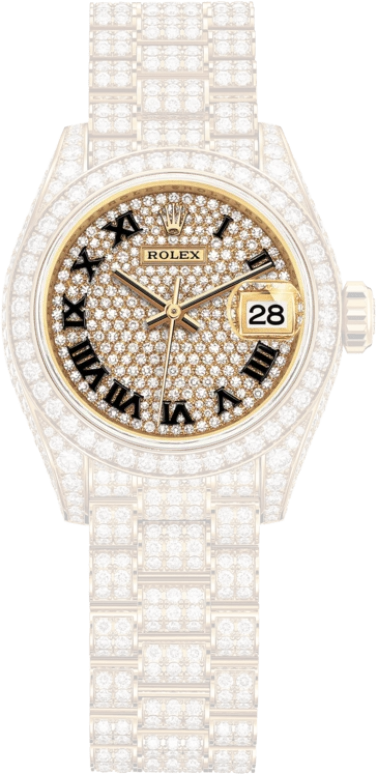 Rolex,Lady-Datejust 28mm,28mm,Yellow Gold,Gold,Silver,Automatic,Day,55hours,Neymar,279458RBR,279458RBR-0001