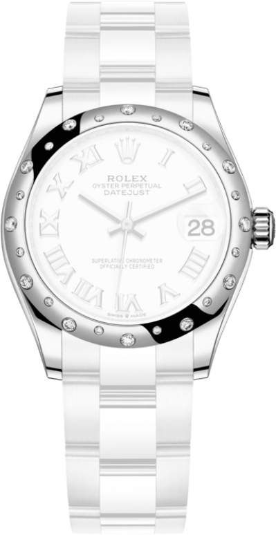 Rolex,Datejust 31 31mm,31mm,White Gold,Stainless Steel,White,Automatic,Day,55hours,278344RBR,278344RBR-0011