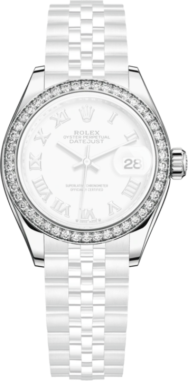 Rolex,Lady-Datejust 28mm,28mm,White Gold,Oystersteel,White,Automatic,Day,55hours,279384RBR,279384RBR-0019