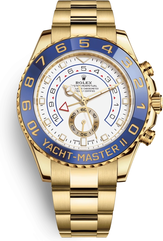 Rolex,Yacht-Master 44mm,44mm,Yellow Gold,White,Automatic,Countdown,Chronograph,Day,Column Wheel,72hours,In-house Caliber,116688,116688-0002