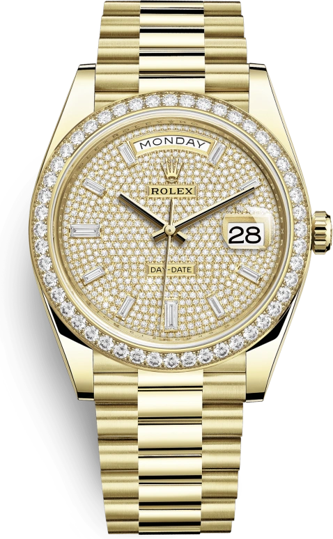 Rolex,Day-Date 40 40mm,40mm,Yellow Gold,Silver,Gold,Automatic,Date,Day,228348RBR,228348RBR-0037