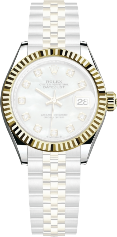 Rolex,Lady-Datejust 28mm,28mm,Yellow Gold,Oystersteel,White,Automatic,Day,55hours,279173,279173-0013