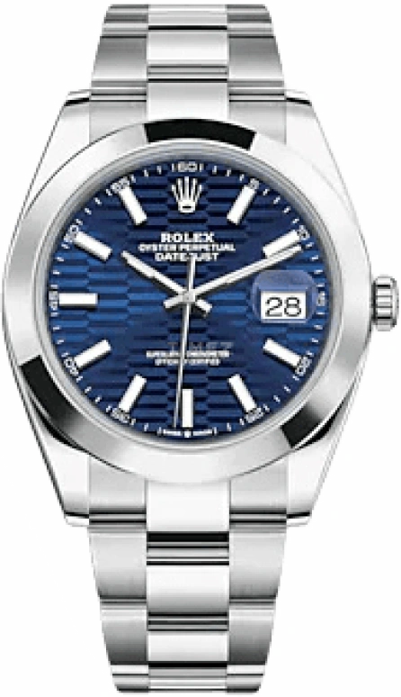 Rolex,Datejust 41 41mm,41mm,Stainless Steel,Blue,Automatic,Day,70hours,126300,126300-0023