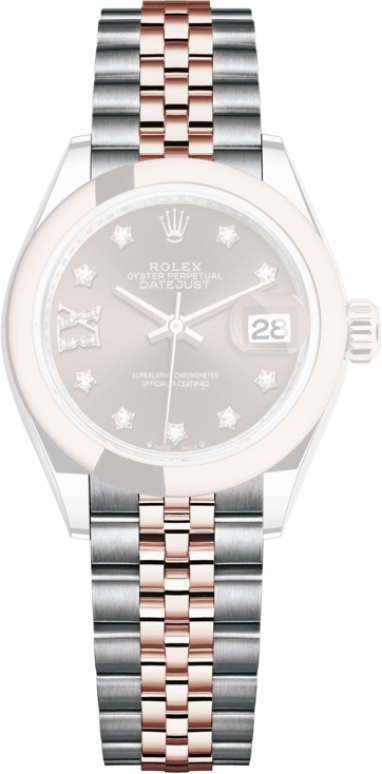 Rolex,Lady-Datejust 28mm,28mm,Everose Gold,Oystersteel,Brown,Automatic,Day,55hours,279161,279161-0003
