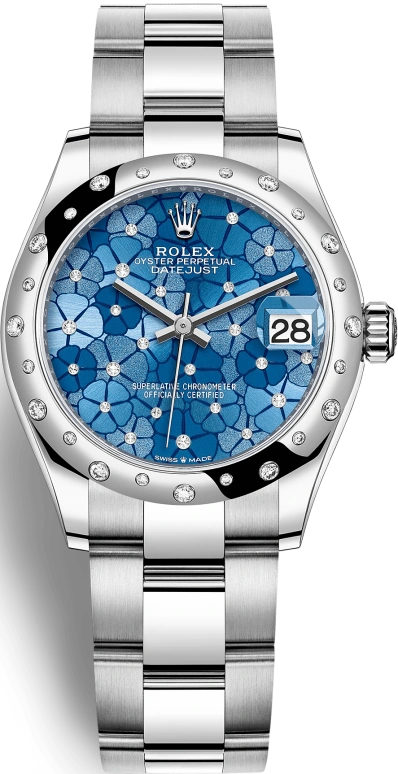 Rolex,Datejust 31 31mm,31mm,White Gold,Stainless Steel,Blue,Automatic,Day,55hours,278344RBR,278344RBR-0037