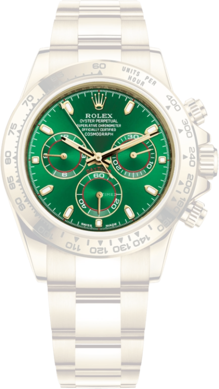 Rolex,Daytona 40mm,40mm,Yellow Gold,Green,Automatic,Chronograph,72hours,Central Cee,116508,116508-0013