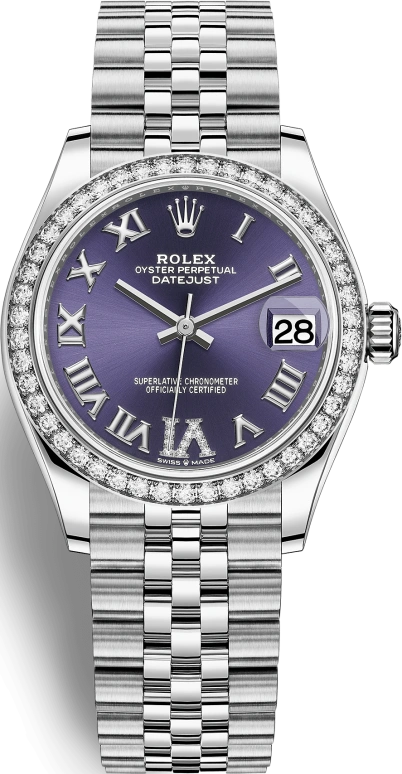 Rolex,Datejust 31 31mm,31mm,White Gold,Stainless Steel,Purple,Automatic,Day,55hours,278384RBR,278384RBR-0030