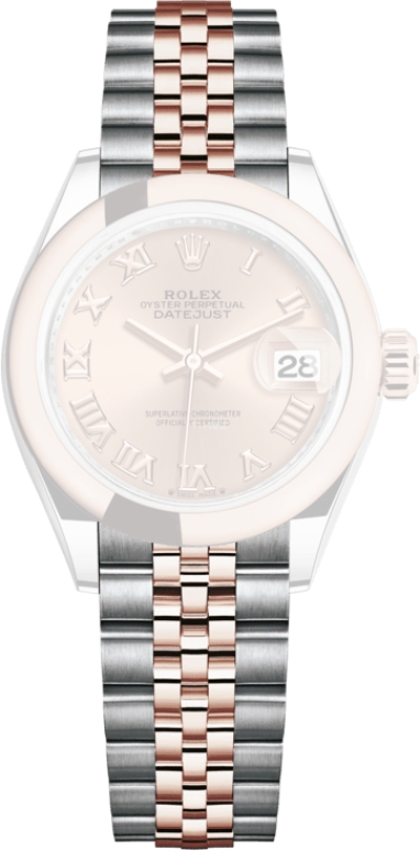 Rolex,Lady-Datejust 28mm,28mm,Rose Gold,Stainless Steel,Pink,Rose Gold,Automatic,Day,55hours,279161,279161-0025