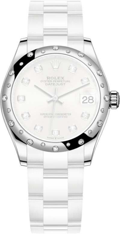 Rolex,Datejust 31 31mm,31mm,White Gold,Stainless Steel,Silver,Automatic,Day,55hours,278344RBR,278344RBR-0031