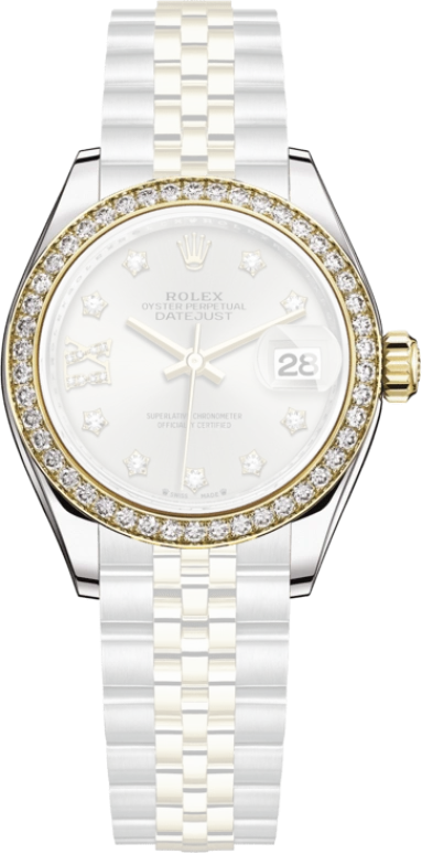 Rolex,Lady-Datejust 28mm,28mm,Yellow Gold,Stainless Steel,Silver,Automatic,Day,55hours,279383RBR,279383RBR-0003