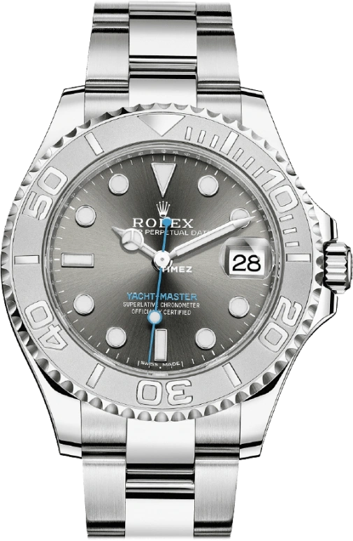 Rolex,Yacht-Master 37mm,37mm,Platinum,Stainless Steel,Grey,Automatic,Date,55hours,268622,268622-0002