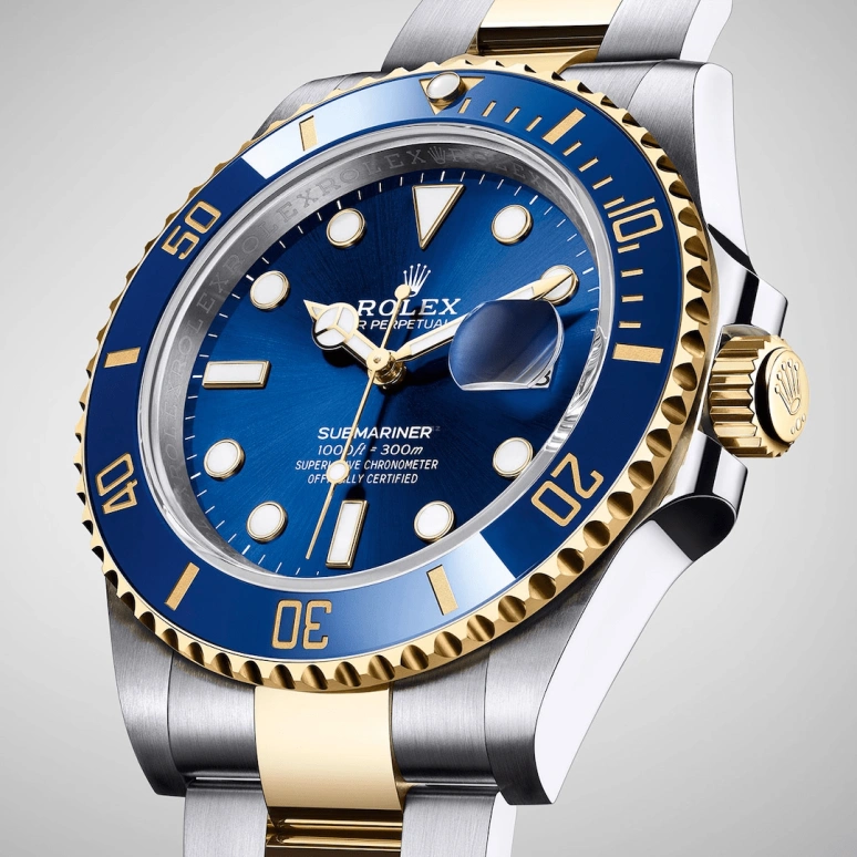 Rolex,Submariner 41mm,41mm,Yellow Gold,Stainless Steel,Blue,Automatic,Day,70hours,126613LB,126613LB-0002