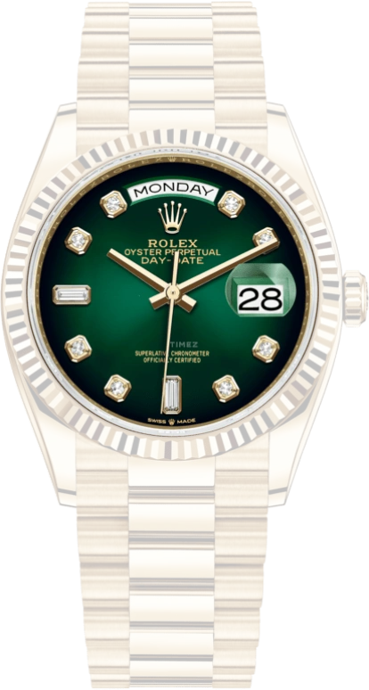 Rolex,Day-Date 36 36mm,36mm,Yellow Gold,Green,Automatic,Date,Day,128238,128238-0069