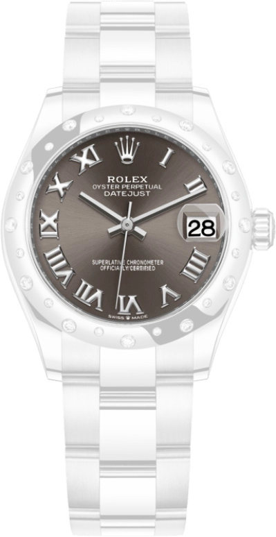 Rolex,Datejust 31 31mm,31mm,White Gold,Stainless Steel,Grey,Automatic,Day,55hours,278344RBR,278344RBR-0023