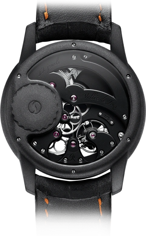 Romain Gauthier,Prestige HMS 43毫米,43毫米,钛合金,黑色,橘色,手动上弦,动力储存指示,镂空,MON00086