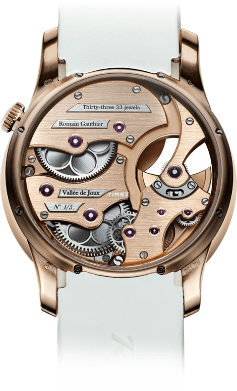 Romain Gauthier,Heritage 39.50毫米,39.50毫米,红金,白色,玫瑰金色,自动上弦,镂空,80小时,MON00350