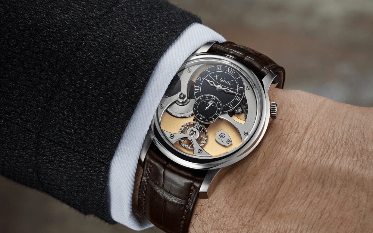 Romain Gauthier,Heritage 39.50毫米,39.50毫米,白金,黑色,米黄色,自动上弦,镂空,80小时,MON00370