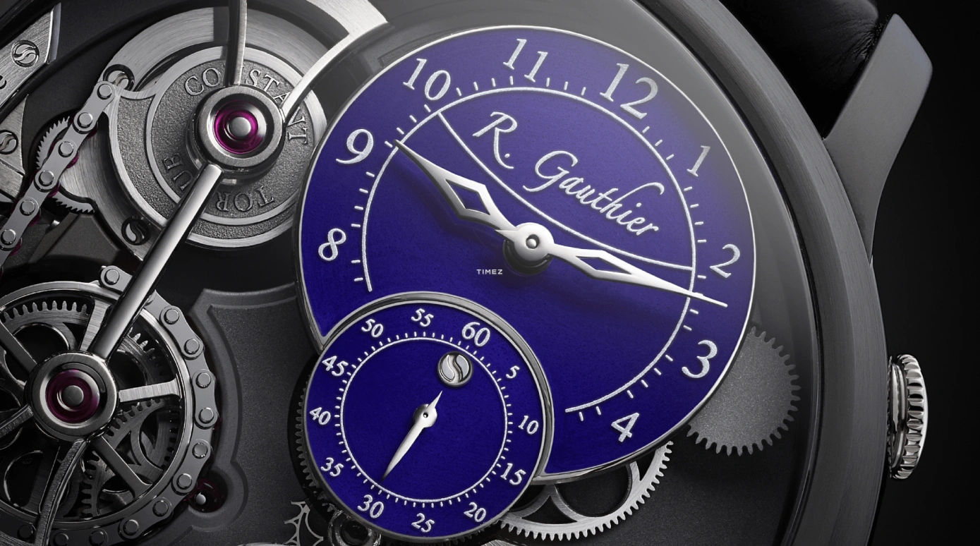 Romain Gauthier,Logical One 43毫米,43毫米,钛,蓝色,黑色,手动上弦,动力储存指示,46小时,MON00141