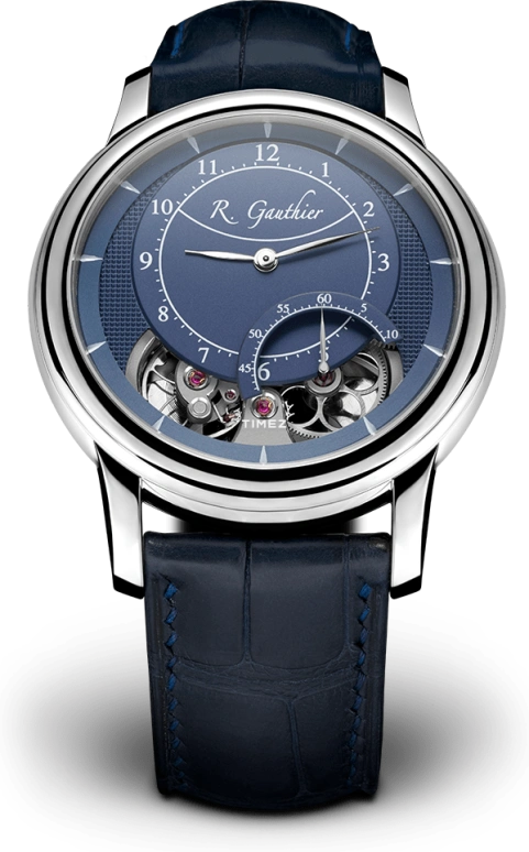 Romain Gauthier,Prestige HMS 41毫米,41毫米,铂金,蓝色,手动上弦,动力储存指示,镂空,MON00070