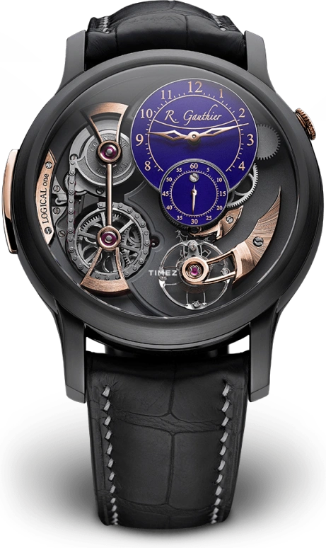 Romain Gauthier,Logical One 43毫米,43毫米,钛合金,蓝色,灰色,手动上弦,动力储存指示,镂空,MON00142