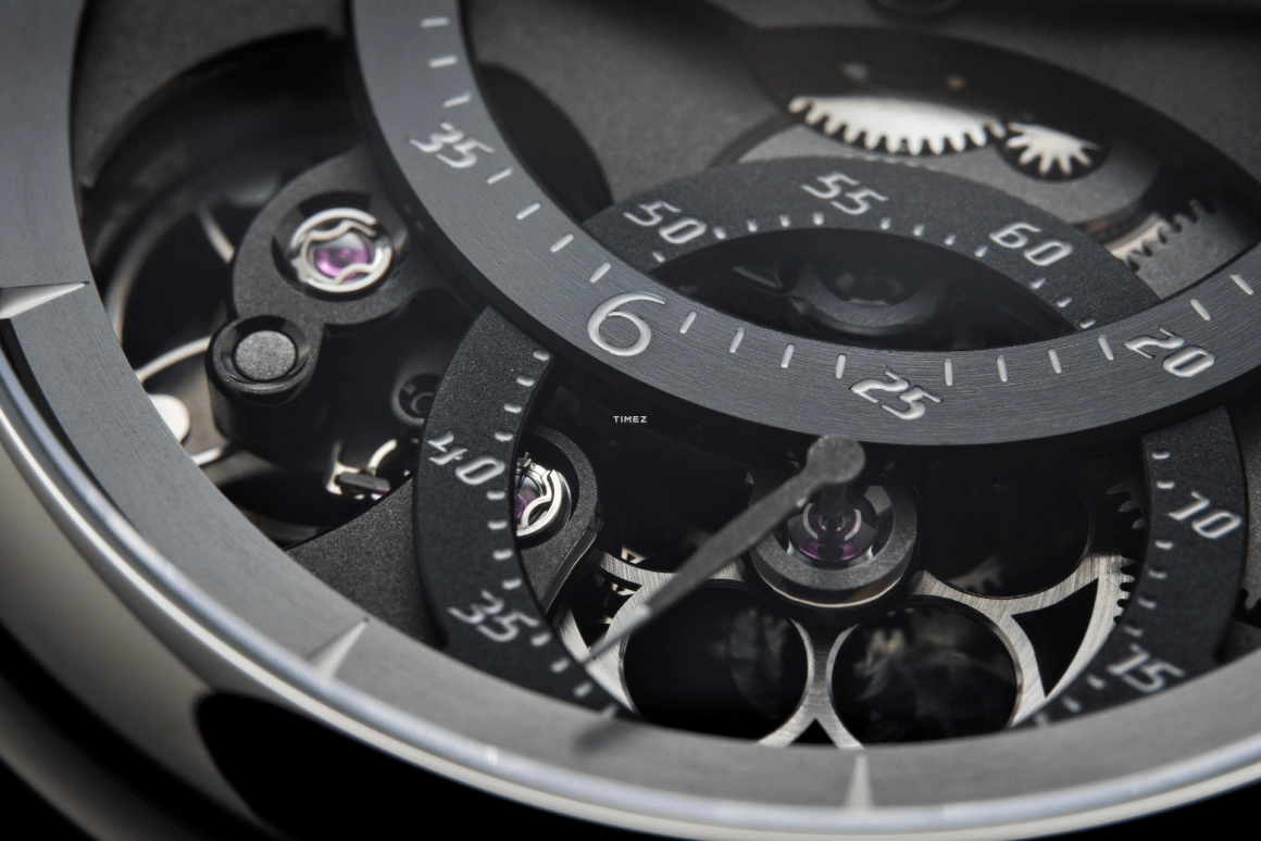 Romain Gauthier,Prestige HMS 43毫米,43毫米,钛合金,黑色,银色,手动上弦,动力储存指示,镂空,MON00011