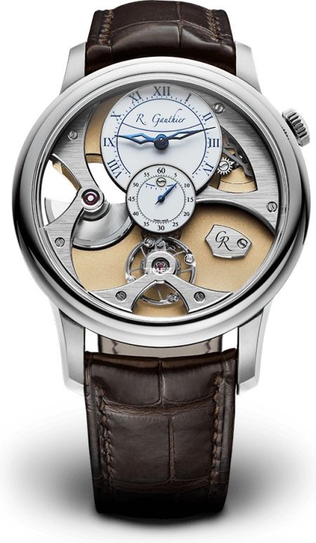 Romain Gauthier,Heritage 39.50毫米,39.50毫米,白金,白色,米黄色,自动上弦,镂空,80小时,MON00360