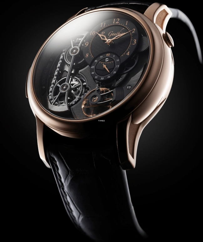 Romain Gauthier,Logical One 43毫米,43毫米,红金,黑色,灰色,手动上弦,动力储存指示,镂空,MON00120