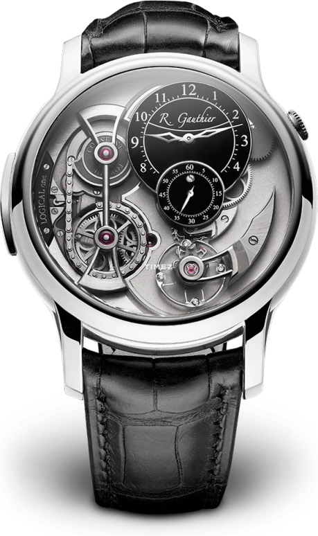 Romain Gauthier,Logical One 43毫米,43毫米,铂金,黑色,银色,手动上弦,动力储存指示,镂空,MON00103