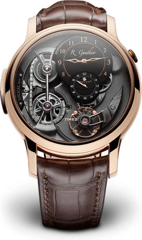 Romain Gauthier,Logical One 43毫米,43毫米,红金,黑色,灰色,手动上弦,动力储存指示,镂空,MON00120