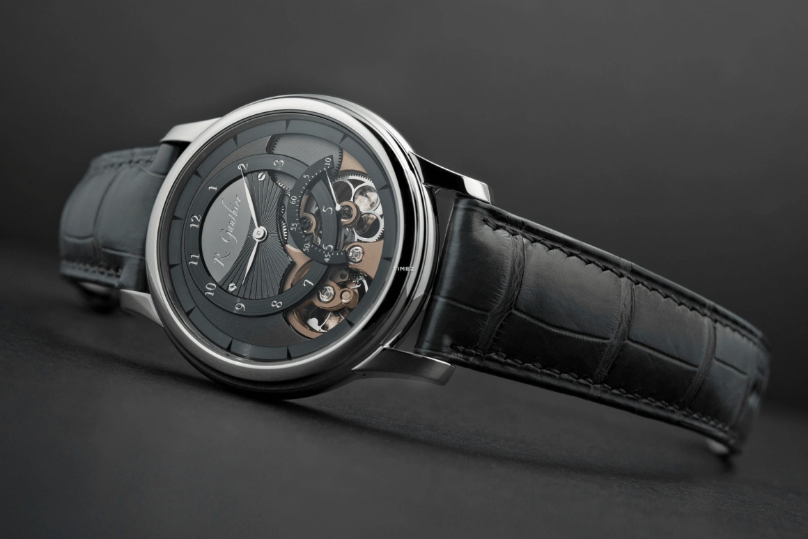 Romain Gauthier,Prestige HMS 41毫米,41毫米,白金,银色,黑色,手动上弦,动力储存指示,镂空,MON00008