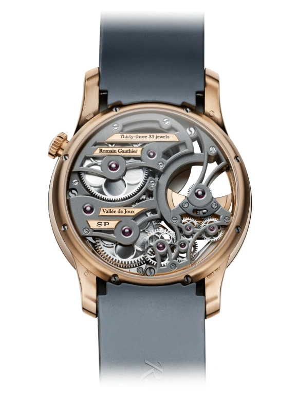 Romain Gauthier,Insight 39毫米,39毫米,红金,灰色,自动上弦,圆形,玫瑰金色,MON00331