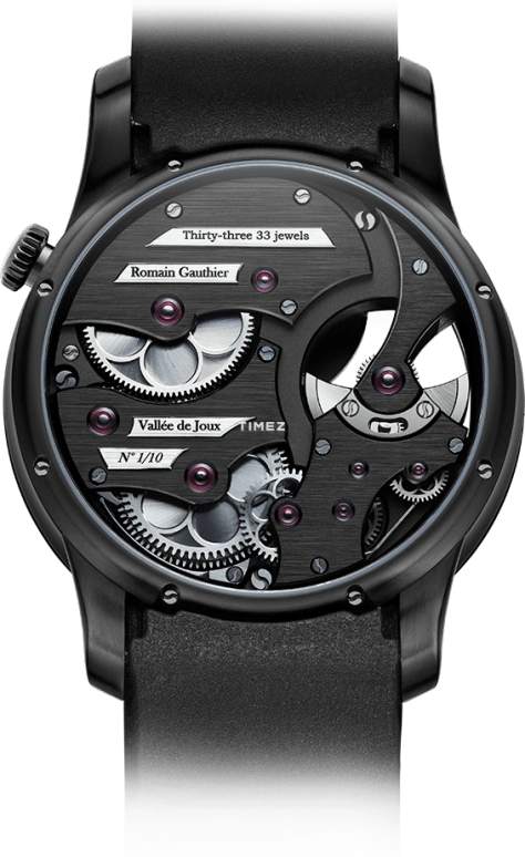 Romain Gauthier,Freedom 39.50毫米,39.50毫米,钛,白色,黑色,自动上弦,80小时,自制机芯,MON00380