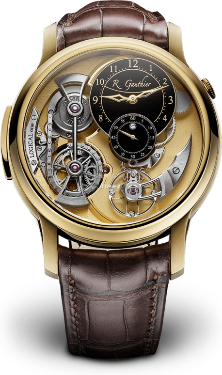 Romain Gauthier,Logical One 43毫米,43毫米,黄金,黄金色,黑色,手动上弦,动力储存指示,46小时,MON00170