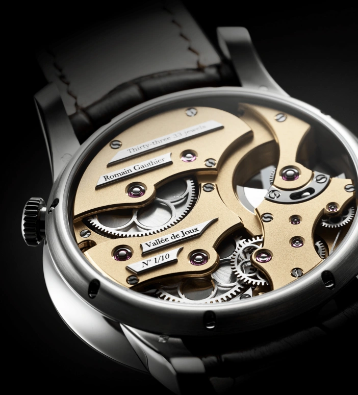 Romain Gauthier,Heritage 39.50毫米,39.50毫米,白金,白色,米黄色,自动上弦,镂空,80小时,MON00360