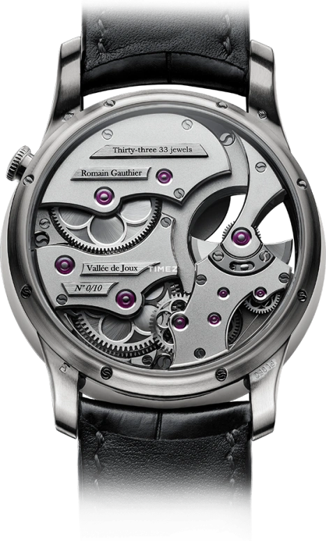 Romain Gauthier,Heritage 39.50毫米,39.50毫米,铂金,黑色,银色,自动上弦,80小时,自制机芯,MON00310
