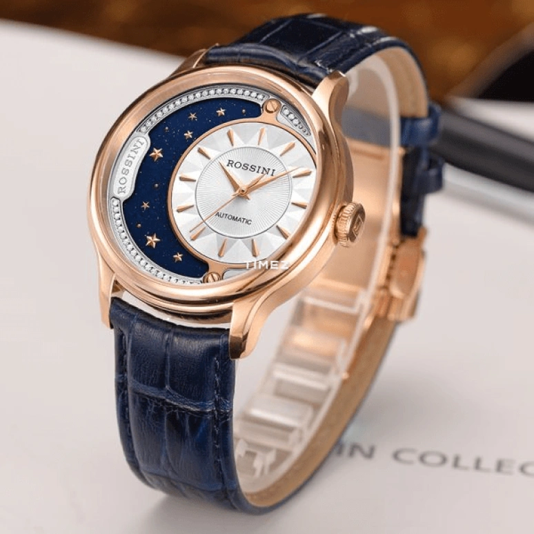 Rossini,Medal 41mm,41mm,Stainless Steel,Rose Gold,Silver White,Automatic,Sapphire,Round,6735G01B