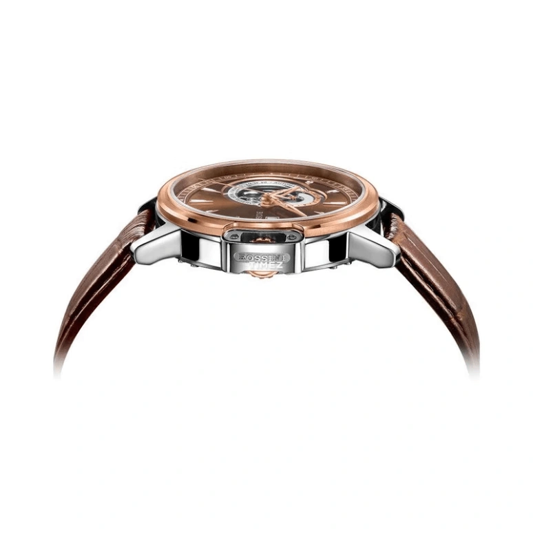 Rossini,Medal 42mm,42mm,Stainless Steel,Rose Gold,Coffee,Automatic,Dule Time,Sapphire,Crystal Glass,8633T07E