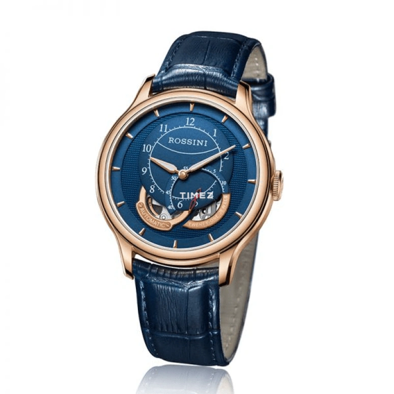 Rossini,Medal 41mm,41mm,Stainless Steel,Rose Gold,Blue,Automatic,Sapphire,Round,5735G05C