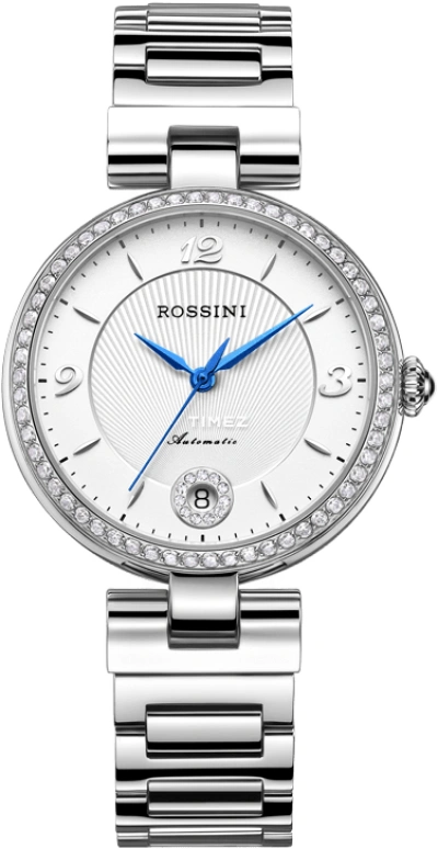 Rossini,Elegance 33mm,33mm,Stainless Steel,White,Automatic,Day,Sapphire,516752W01A