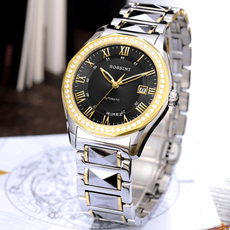 Rossini,Classic 40mm,40mm,Stainless Steel,Rolesor,Black,Automatic,Day,Sapphire,6443T04D