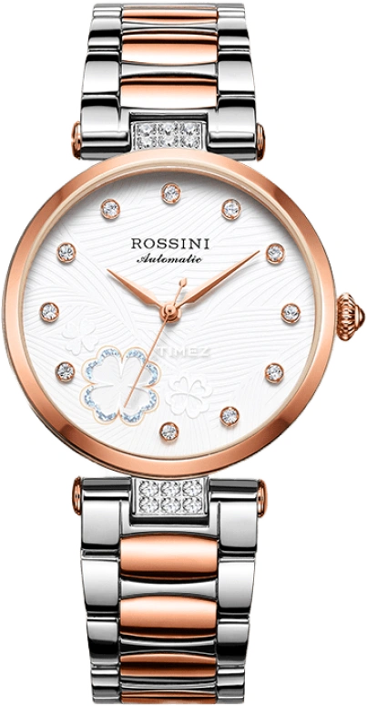 Rossini,Elegance 34mm,34mm,Stainless Steel,White,Automatic,Sapphire,Round,516764T01B