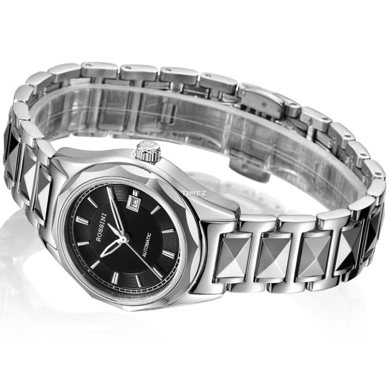 Rossini,Classic 30mm,30mm,Stainless Steel,Tungsten,Black,Automatic,Day,Sapphire,6444W04A