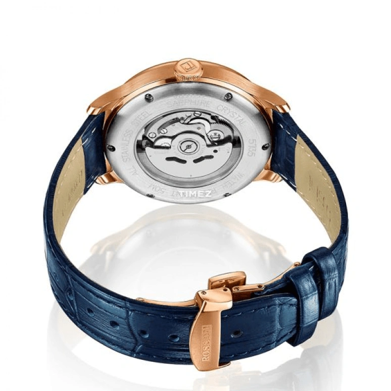 Rossini,Medal 41mm,41mm,Stainless Steel,Rose Gold,Blue,Automatic,Sapphire,Round,5735G05C