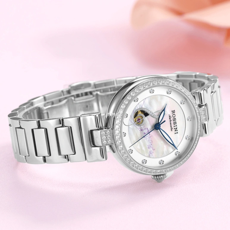 Rossini,Elegance 33mm,33mm,Stainless Steel,Silver White,Automatic,Sapphire,Round,5758W01A