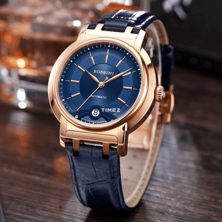 Rossini,Smriti 41mm,41mm,Stainless Steel,Rose Gold,Blue,Automatic,Day,Sapphire,9565G05B