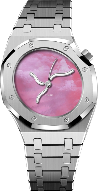 Safrezo,曲线橡树 38x39.60毫米,38x39.60毫米,不锈钢,粉色,自动上弦,蓝宝石,其他,CO,CO-C01-S