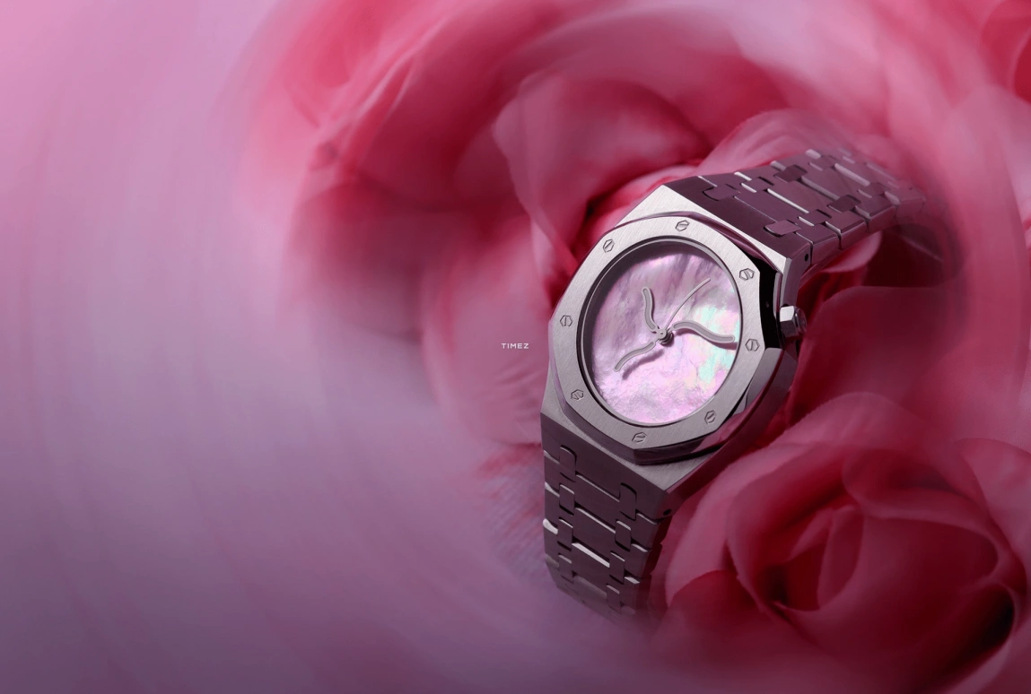 Safrezo,曲线橡树 38x39.60毫米,38x39.60毫米,不锈钢,粉色,自动上弦,蓝宝石,其他,CO,CO-C01-S