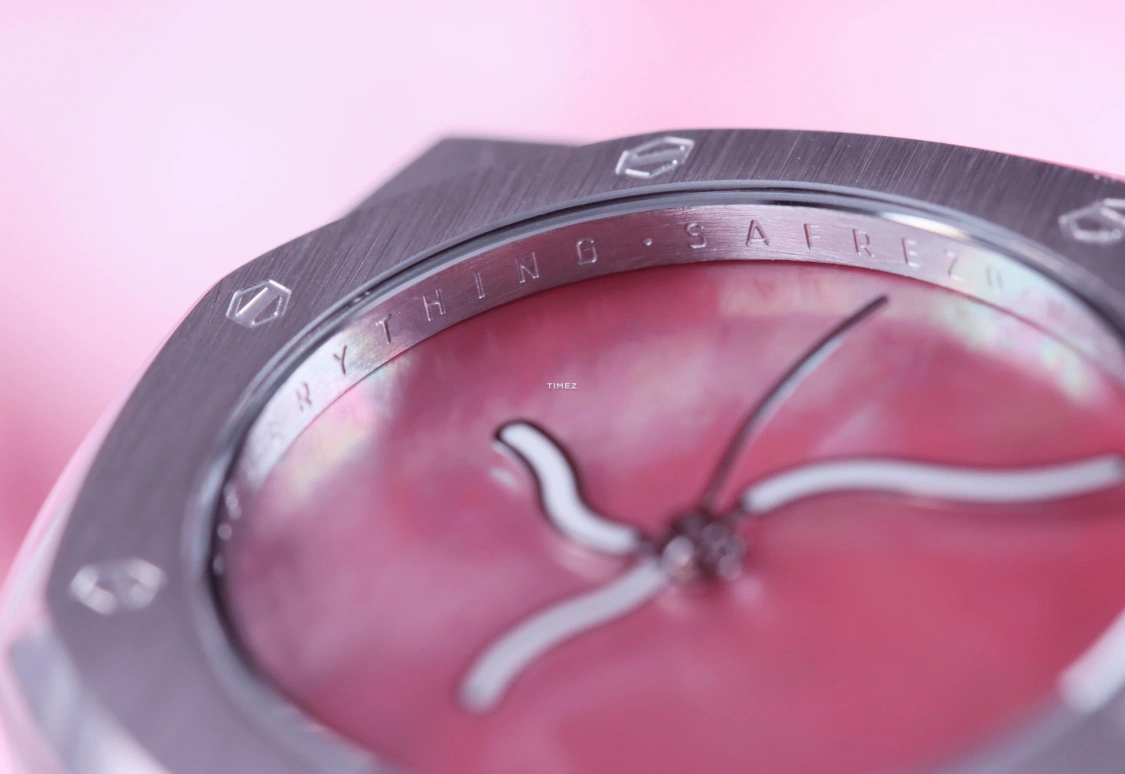 Safrezo,曲线橡树 38x39.60毫米,38x39.60毫米,不锈钢,粉色,自动上弦,蓝宝石,其他,CO,CO-C01-S