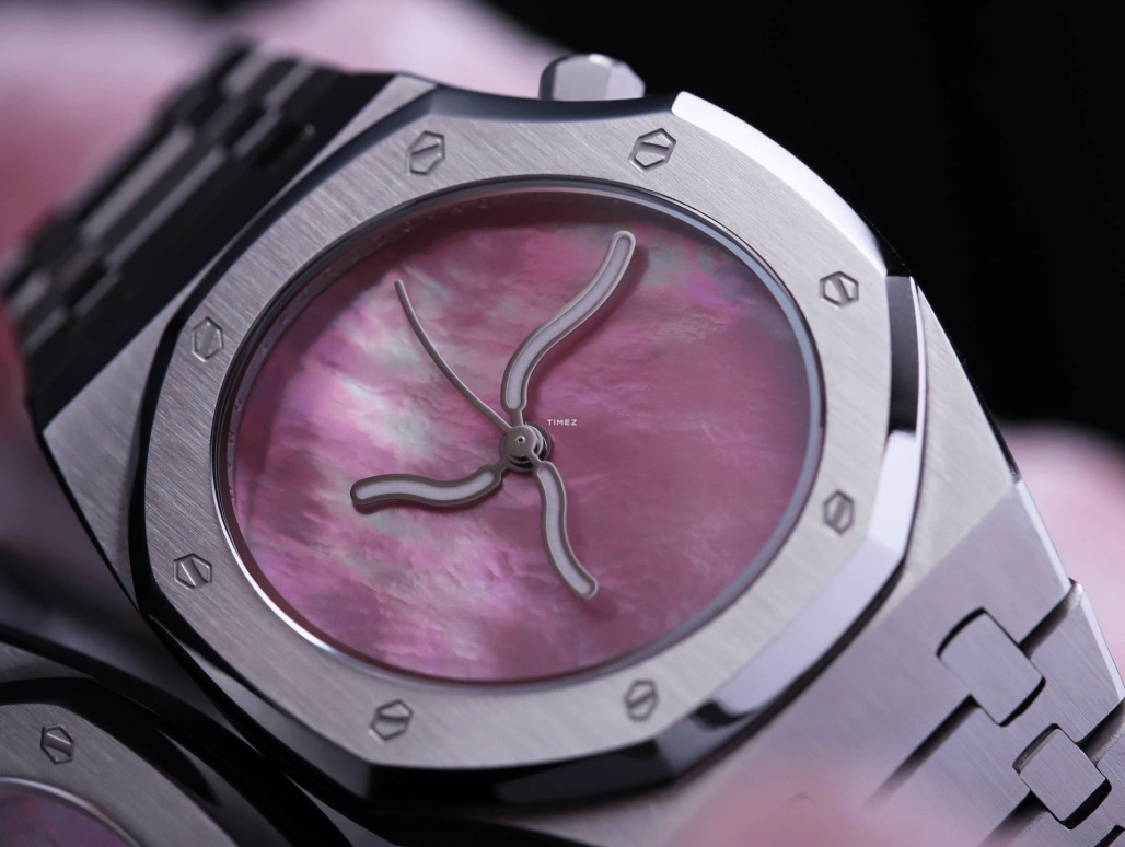 Safrezo,曲线橡树 38x39.60毫米,38x39.60毫米,不锈钢,粉色,自动上弦,蓝宝石,其他,CO,CO-C01-S